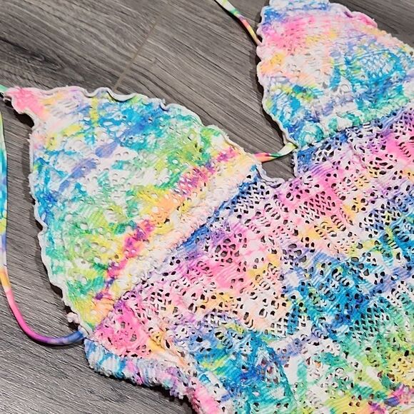 GUC OP Neon Crotched Sexy Boho One Piece Swimsuit - Picture 4 of 9